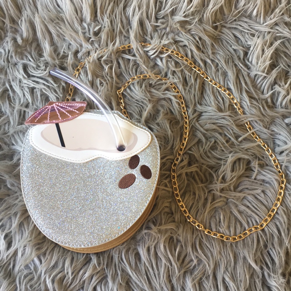 Gold Glitter Coconut Cross Body Bag